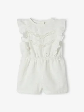 Combi-short de cérémonie bébé en broderie anglaise écru - Vertbaudet