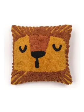 Coussin déhoussable tufté 'FUNNY LION' 'TODAY' - Orange