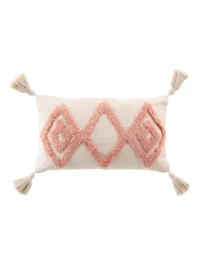 Coussin déhoussable à motifs tuftés - Rouge grenat