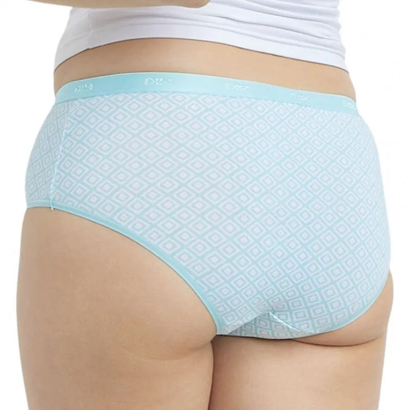 DIM Lot de 3 Boxers Femme Coton POCKETS STRETCH Géos Bleu