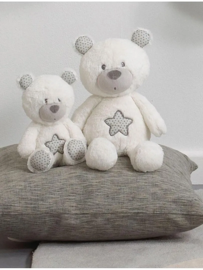 Doudou Ours en polyester blanc - SAUTHON - Blanc Gris