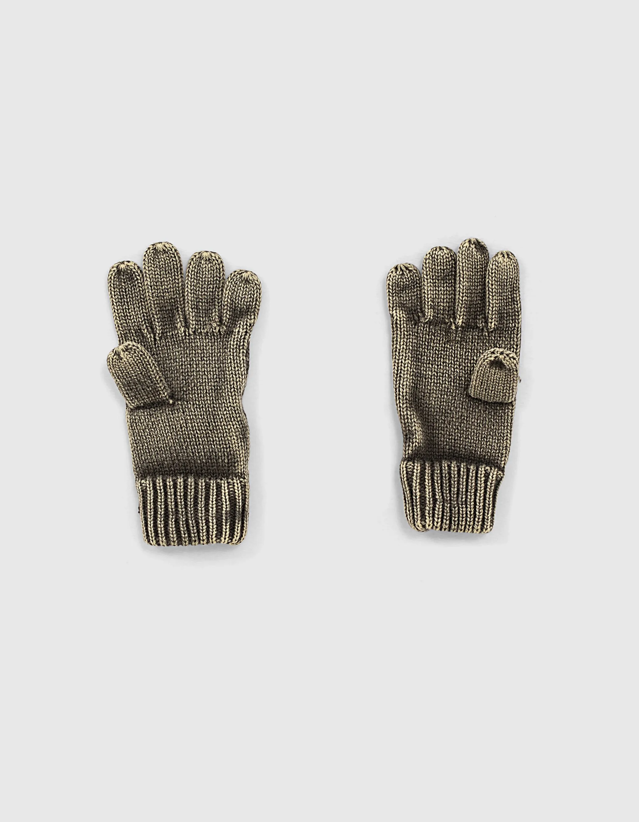 Gants bronze tricot côtelé effet délavé garçon 