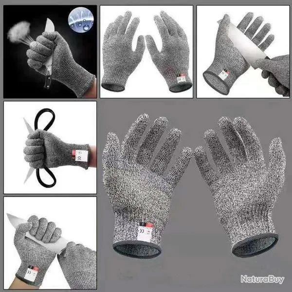 Gants de Protection Anti Coupure Cuisine Bricolage, Modele: A, Taille: XL