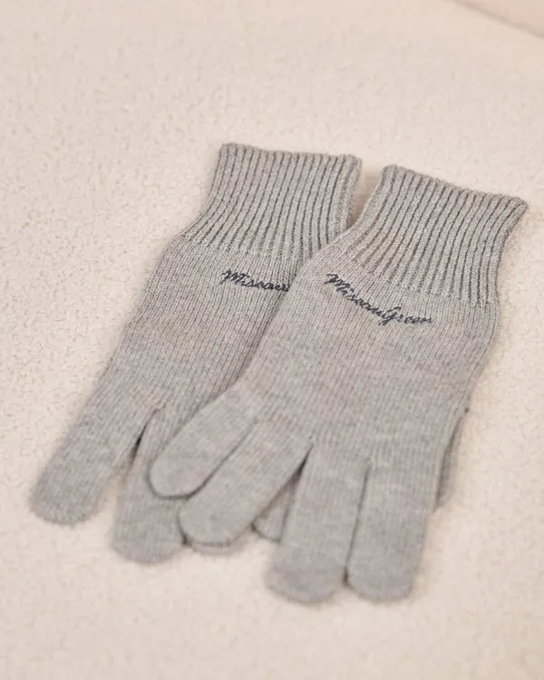 Gants en tricot gris moyen 