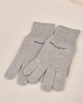 Gants en tricot gris moyen 