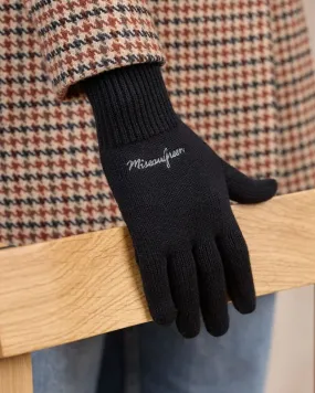 Gants en tricot noir 