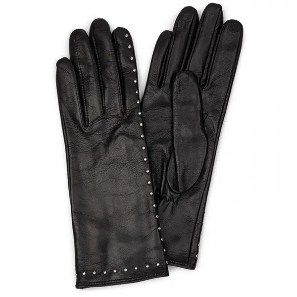 Gants tactiles Cloutés T7 Cuir Noir | Lancaster