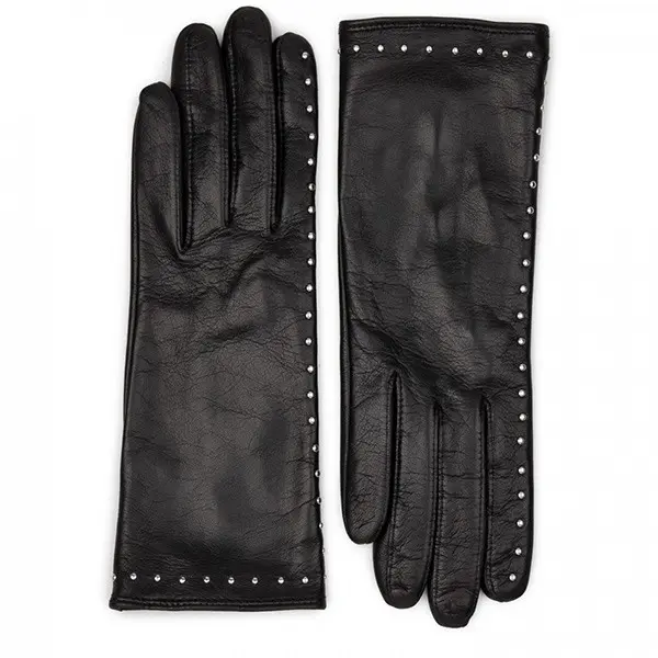 Gants tactiles Cloutés T7 Cuir Noir | Lancaster