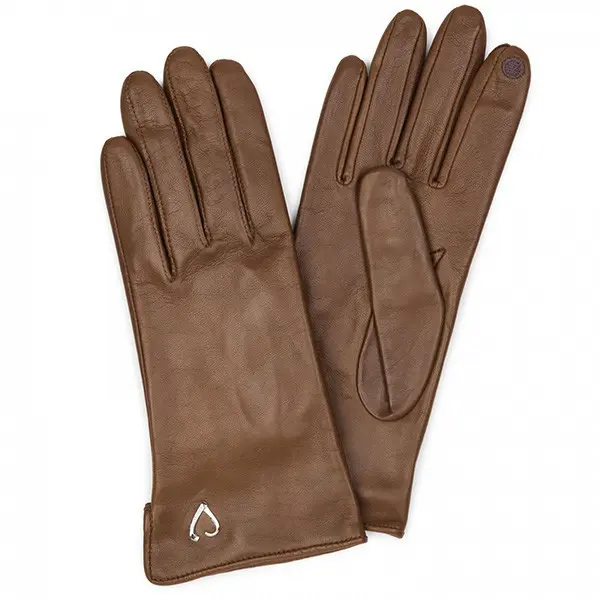 Gants tactiles Coeur T7 Cuir Camel | Lancaster