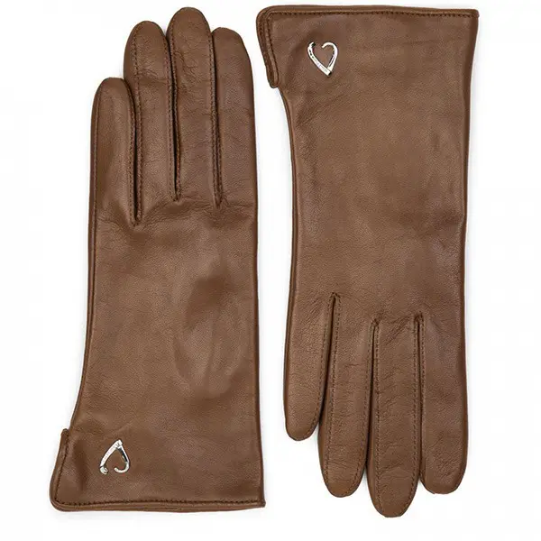 Gants tactiles Coeur T7 Cuir Camel | Lancaster