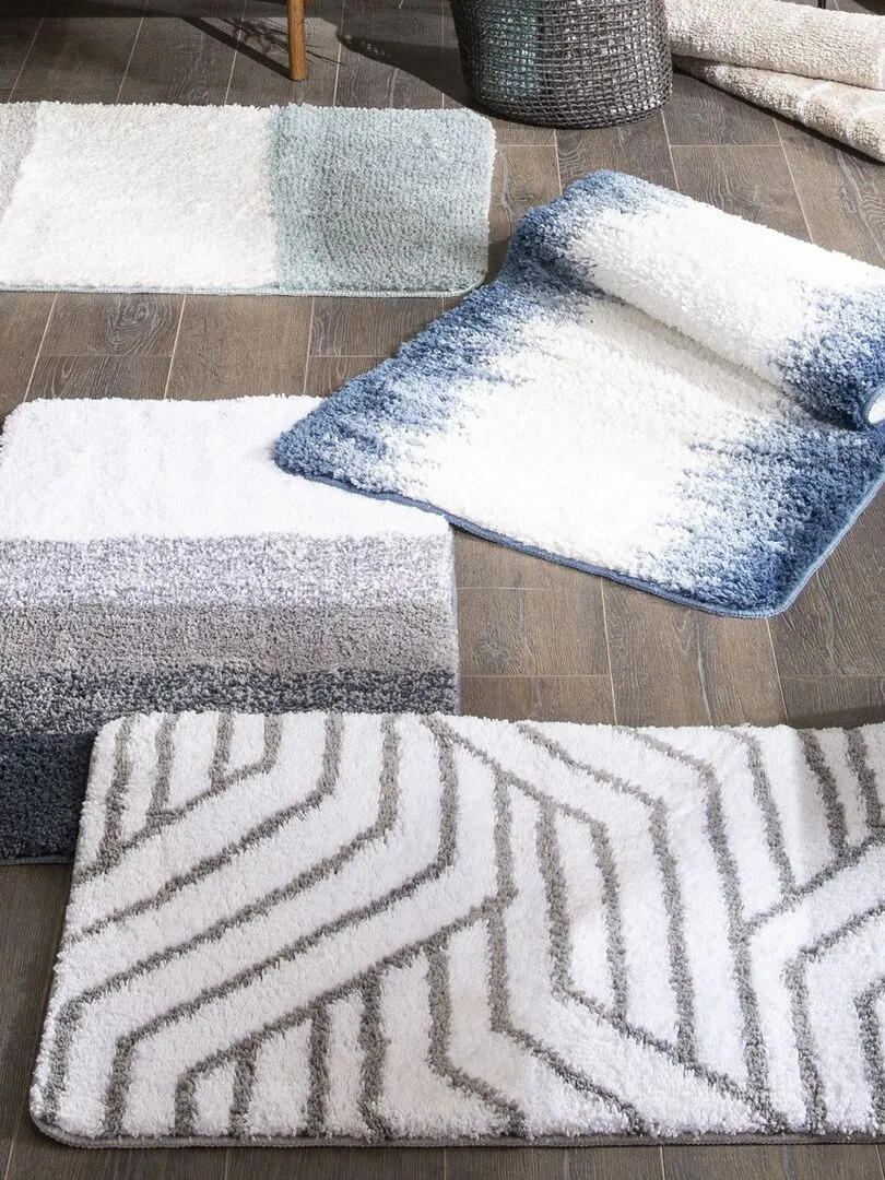 Guy Levasseur - Tapis de bain en polyester fantaisie blanc - Blanc