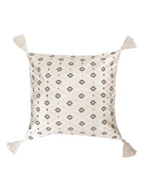 Housse de coussin en coton imprimé - Beige