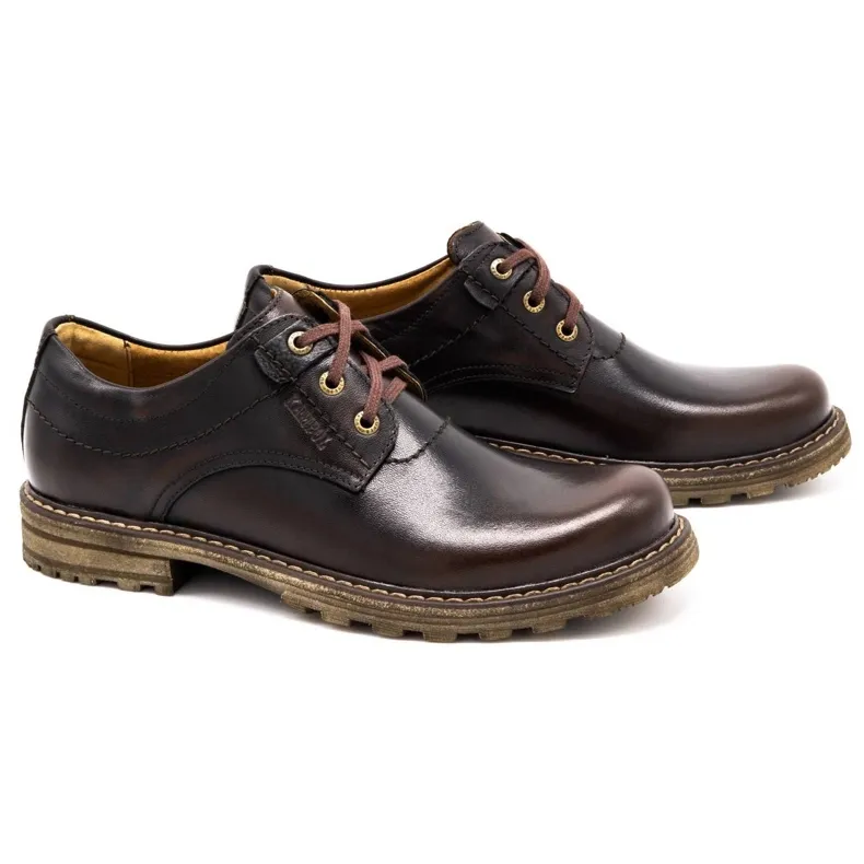 Kampol Bottes en cuir pour hommes, 32 / K Kabir brun le noir