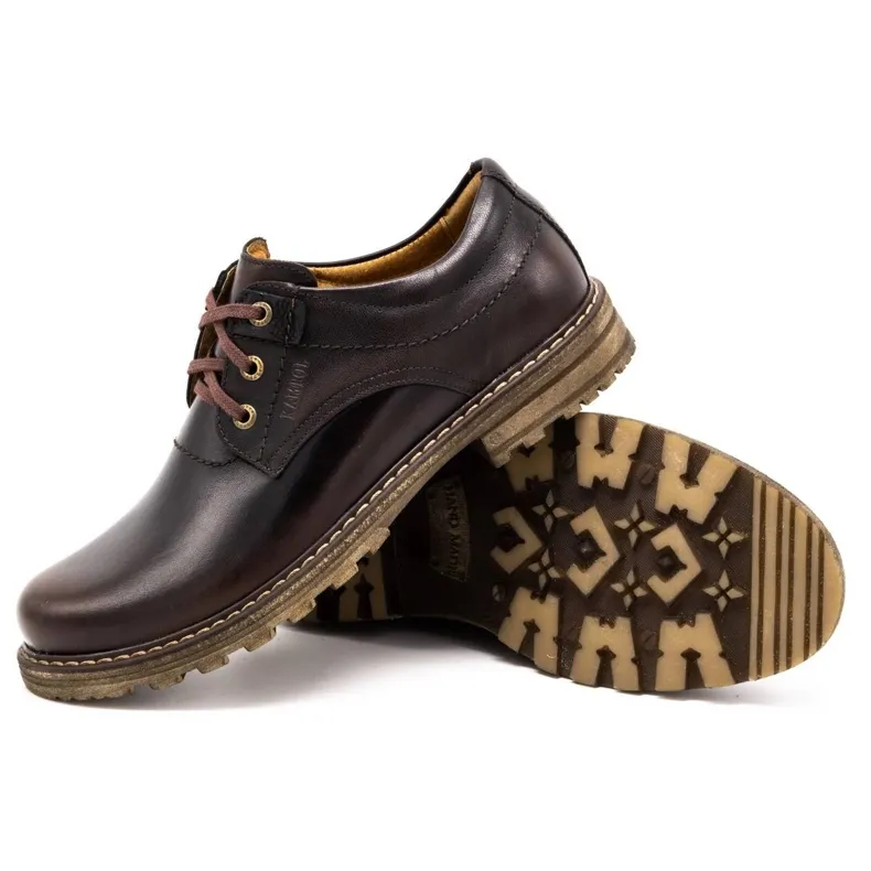 Kampol Bottes en cuir pour hommes, 32 / K Kabir brun le noir