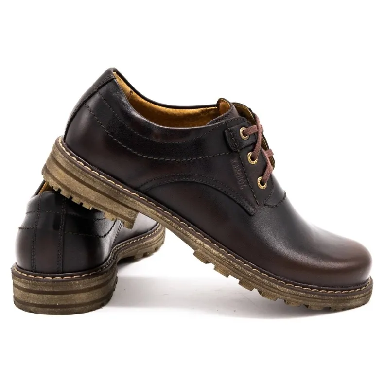 Kampol Bottes en cuir pour hommes, 32 / K Kabir brun le noir