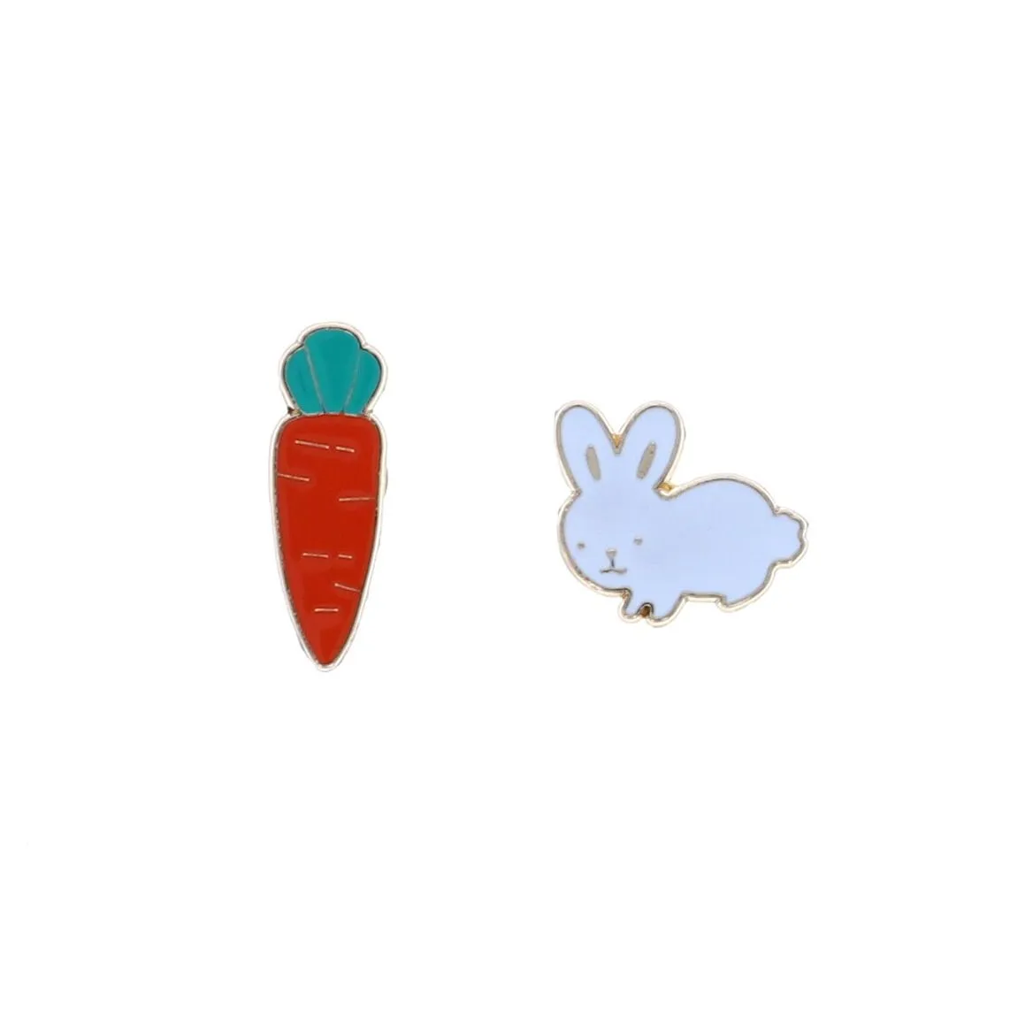 Lot de 2 pin's pâques Lapin carotte Roodoudou - Le petit Souk