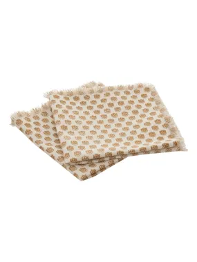 Lot de 2 serviettes à franges Hindi - Beige