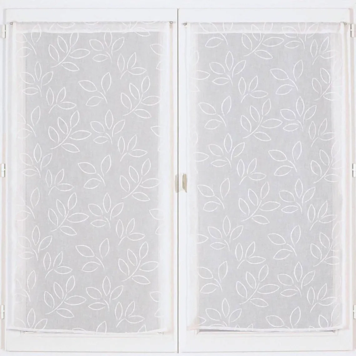 Lot de 2 voilages FLOCAGE en polyester blanc  | 3 Suisses