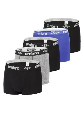 Lot de 5 Boxers coton homme uni Umbro - Noir