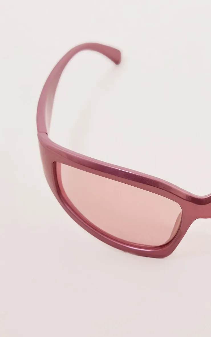 Lunettes de soleil style visière de sport roses