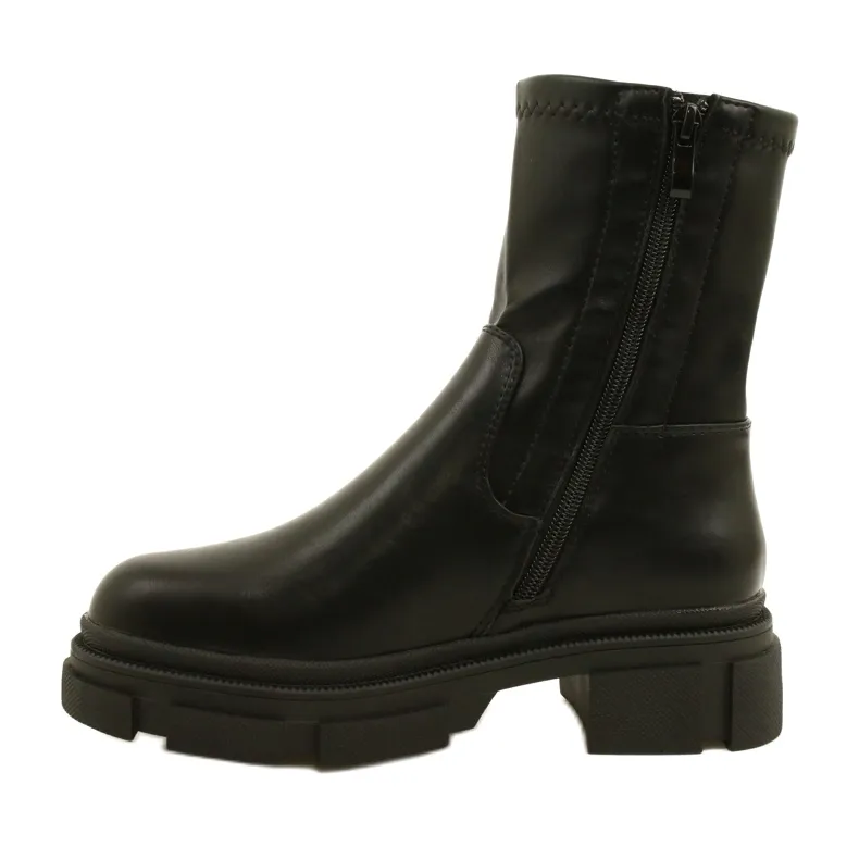 M. DASZYŃSKI Bottes en cuir sur fond plus épais M.Daszyński MR2127-20 Noir le noir