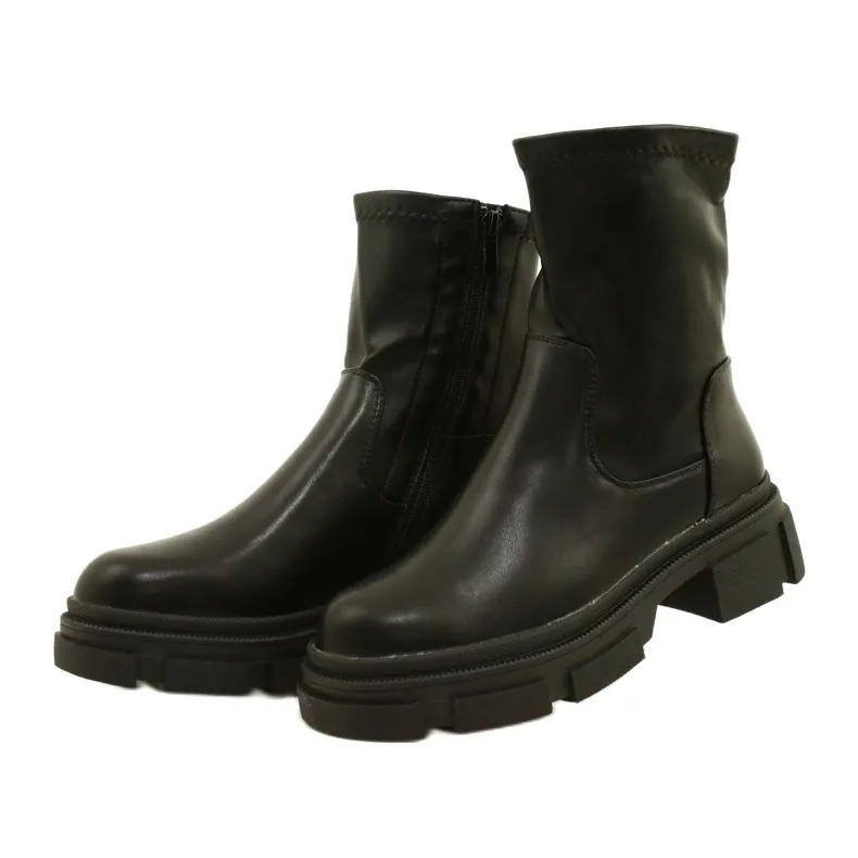 M. DASZYŃSKI Bottes en cuir sur fond plus épais M.Daszyński MR2127-20 Noir le noir