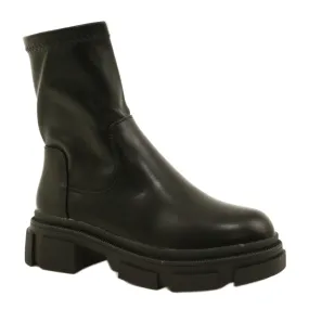 M. DASZYŃSKI Bottes en cuir sur fond plus épais M.Daszyński MR2127-20 Noir le noir