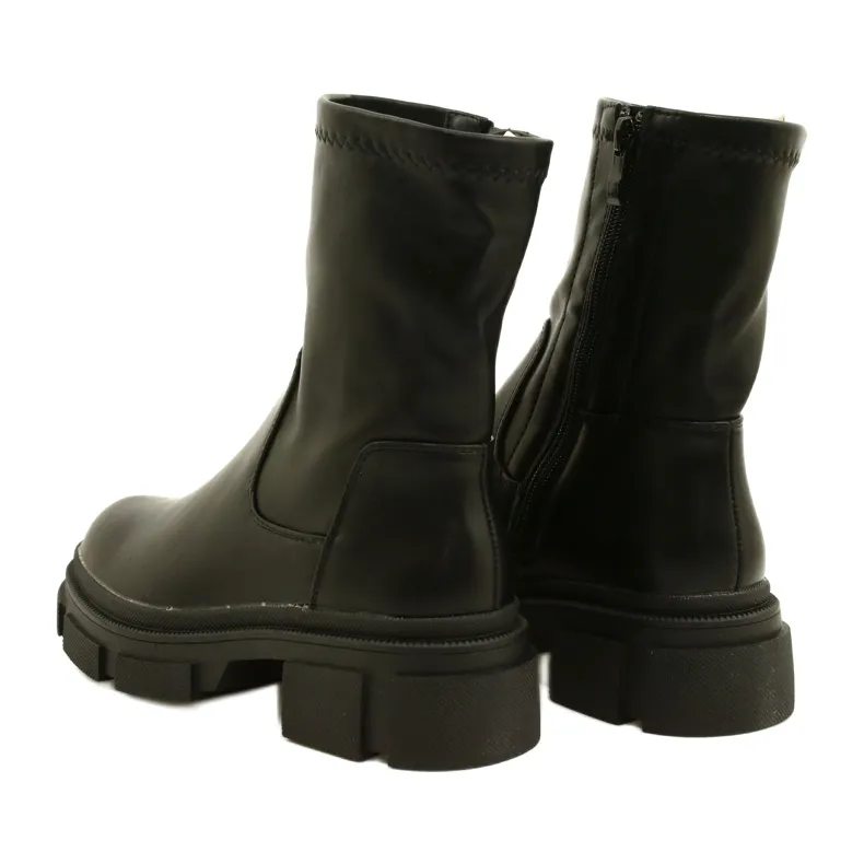 M. DASZYŃSKI Bottes en cuir sur fond plus épais M.Daszyński MR2127-20 Noir le noir