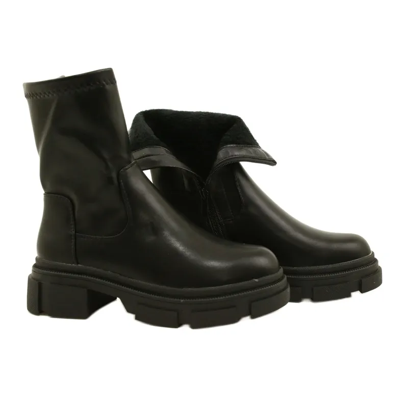 M. DASZYŃSKI Bottes en cuir sur fond plus épais M.Daszyński MR2127-20 Noir le noir