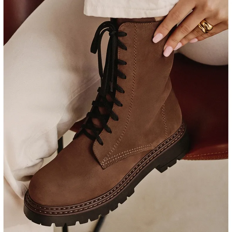 Marco Shoes Bottines Marco en cuir brun