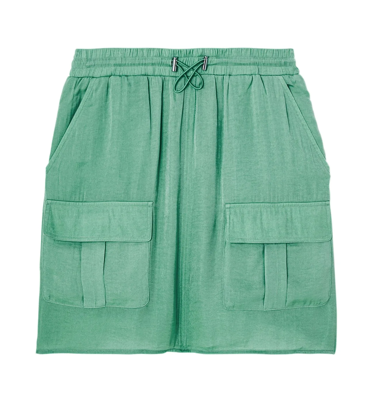 Mini-jupe cargo en satin Femme - Turquoise