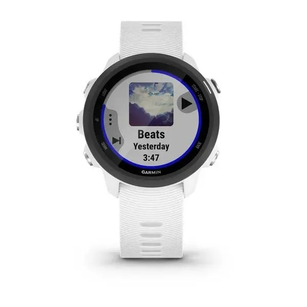 Montre de running GPS connectée Garmin Forerunner 245 Music Blanche avec Bracelet Silicone blanc - 010-02120-31