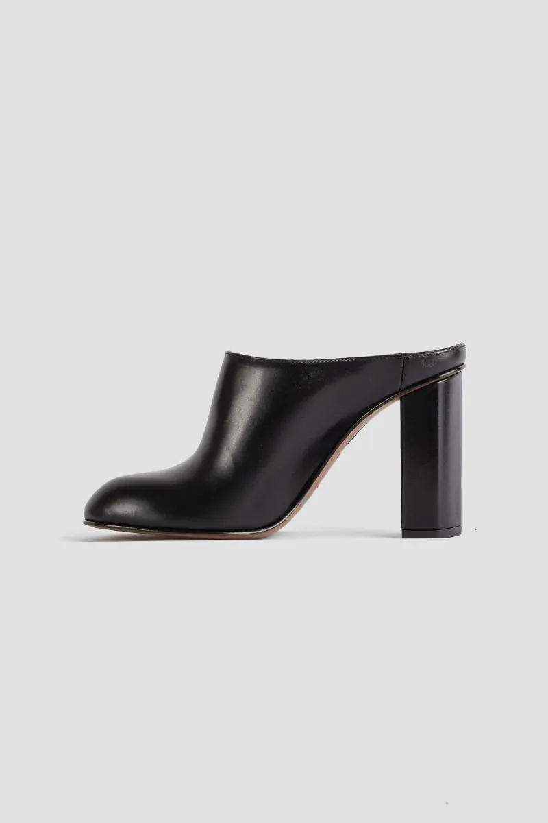 Mules Babylone en cuir noir