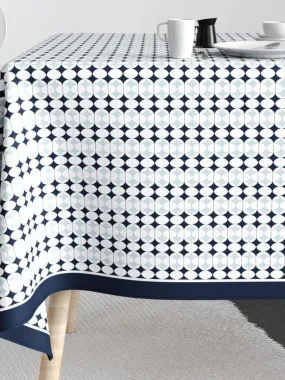 Nappe rectangulaire anti tache en Coton - Verana - Bleu