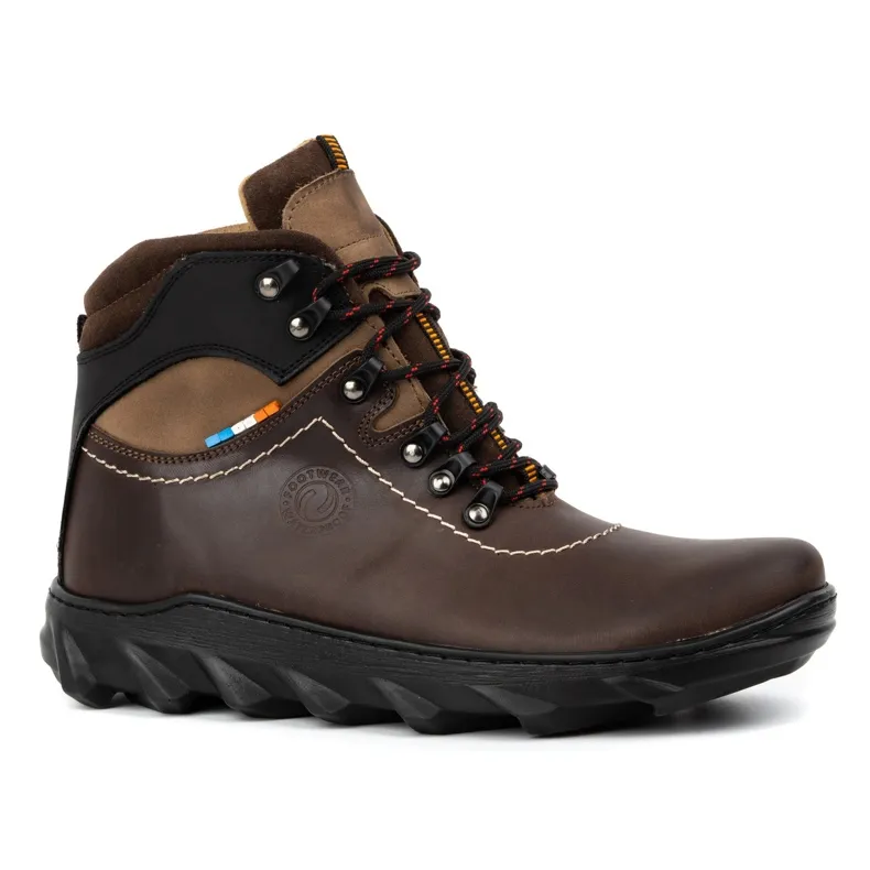 Olivier Bottes d'hiver en cuir pour hommes 150GT marron brun