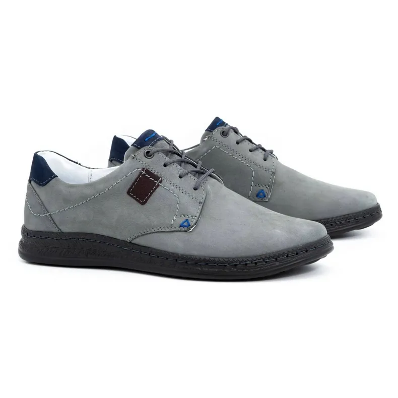 Olivier Chaussures décontractées en cuir pour hommes 930MA gris