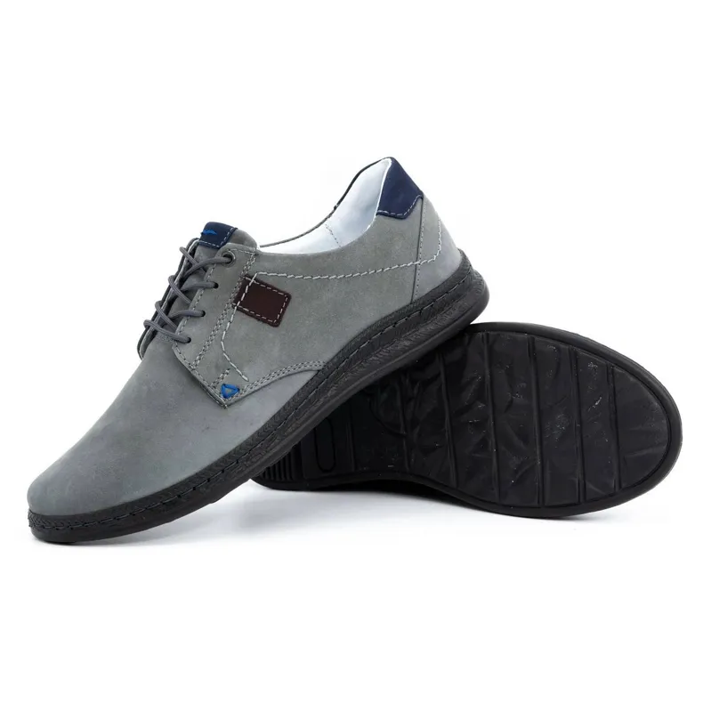 Olivier Chaussures décontractées en cuir pour hommes 930MA gris