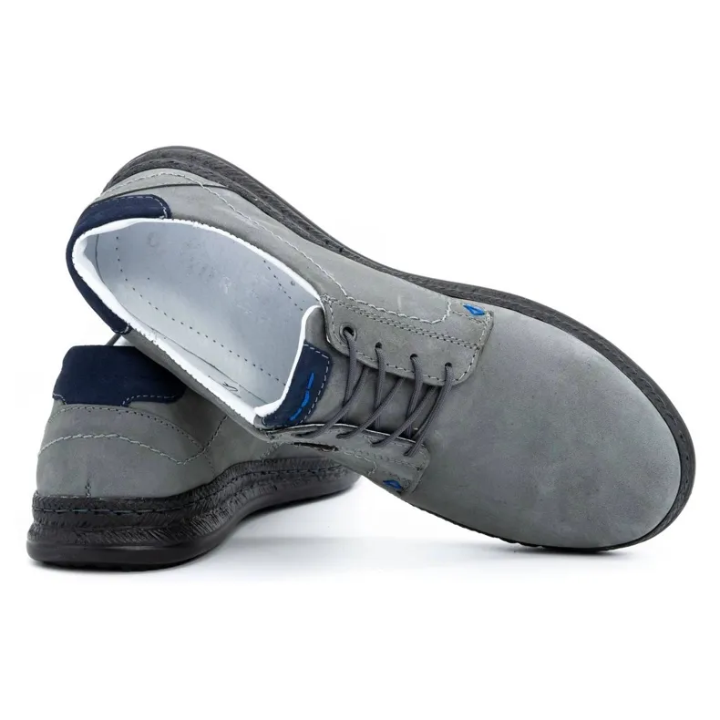 Olivier Chaussures décontractées en cuir pour hommes 930MA gris