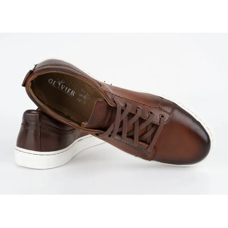 Olivier Chaussures décontractées en cuir pour hommes 946MA marron brun