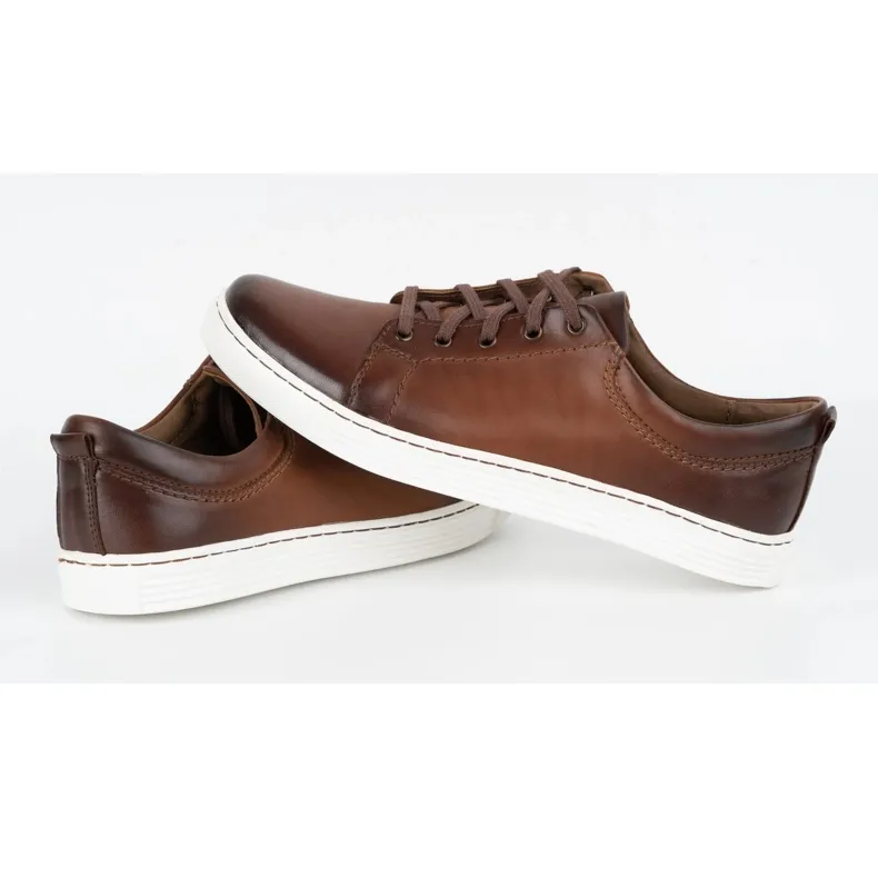 Olivier Chaussures décontractées en cuir pour hommes 946MA marron brun