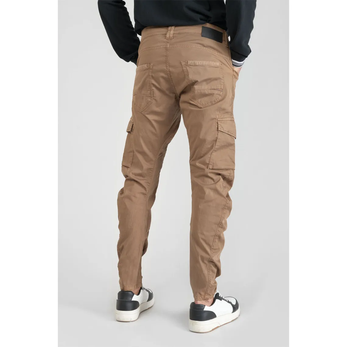 Pantalon Cargo Alban marron blanc en coton | 3 Suisses