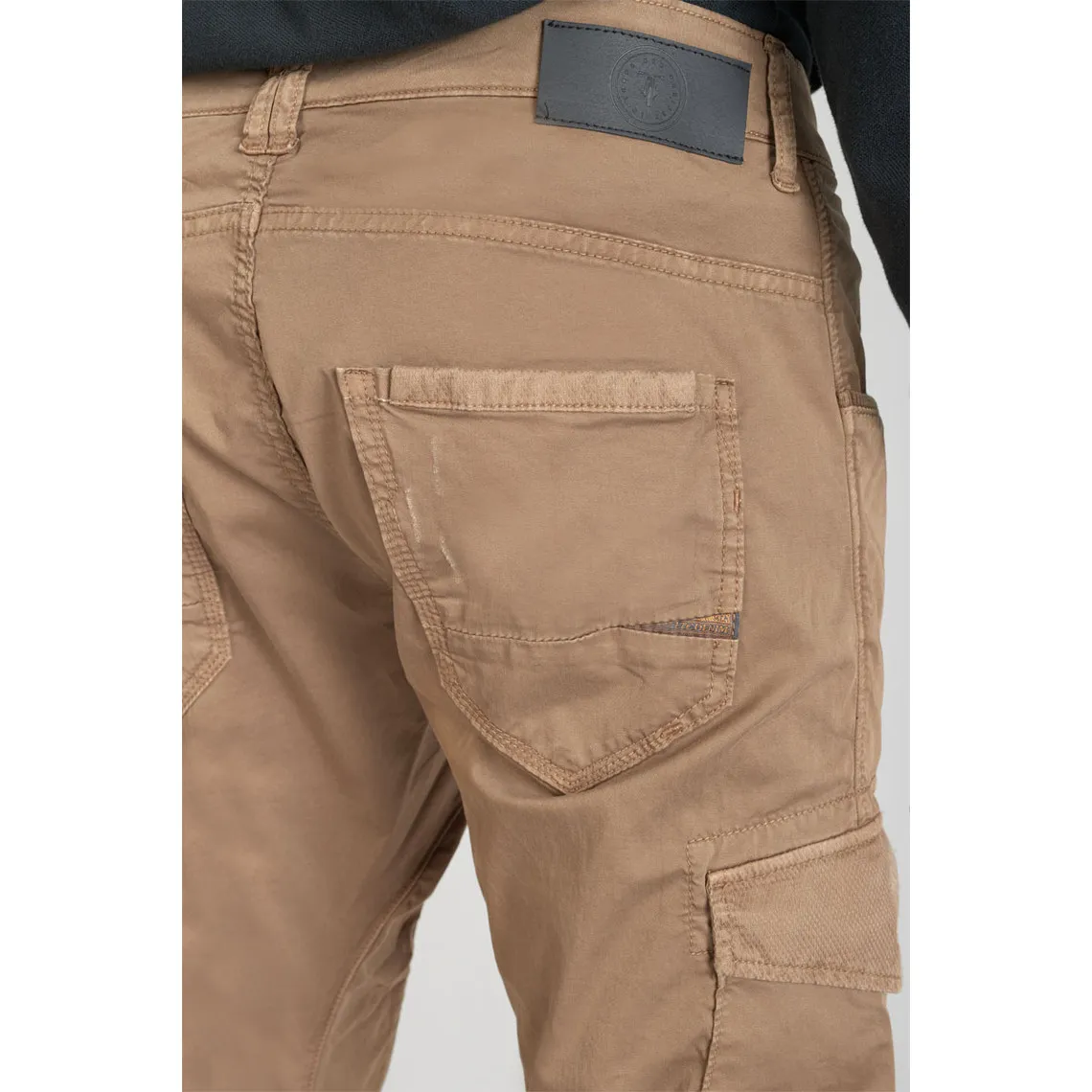 Pantalon Cargo Alban marron blanc en coton | 3 Suisses