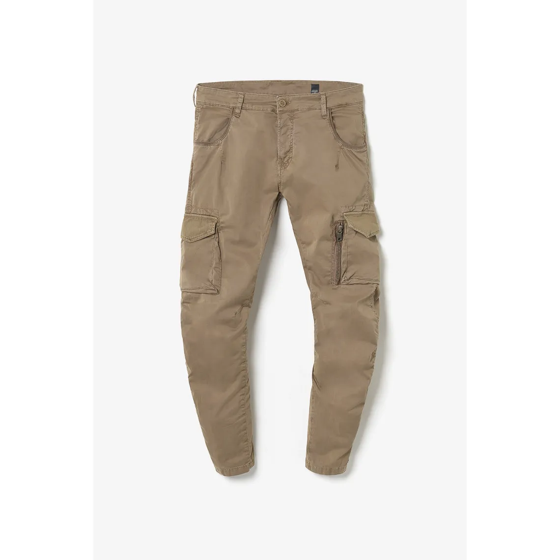 Pantalon Cargo Alban marron blanc en coton | 3 Suisses