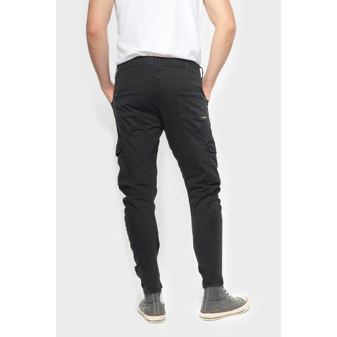 Pantalon cargo Alban noir en coton | 3 Suisses