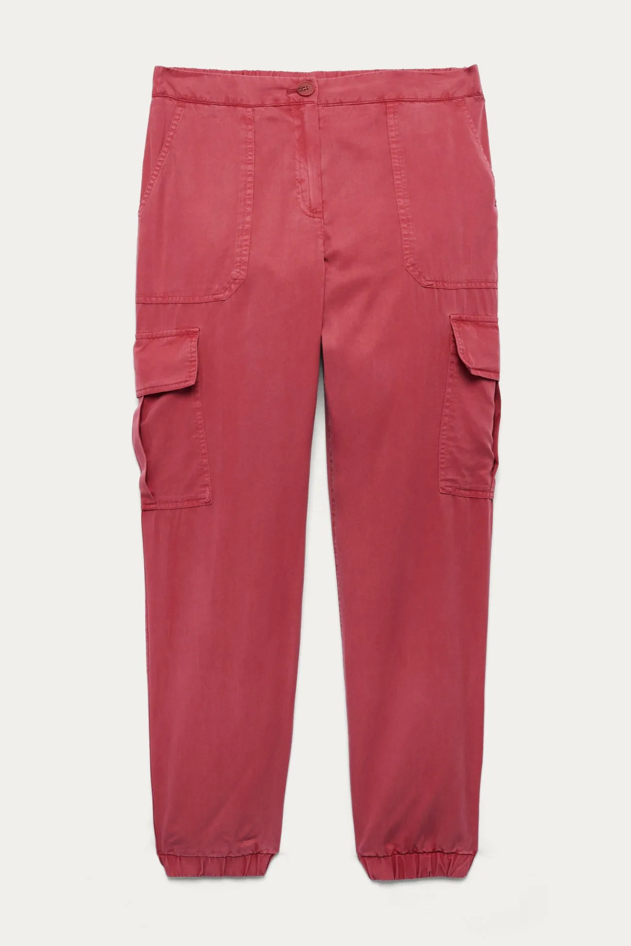 Pantalon cargo en lyocell - Vieux rose