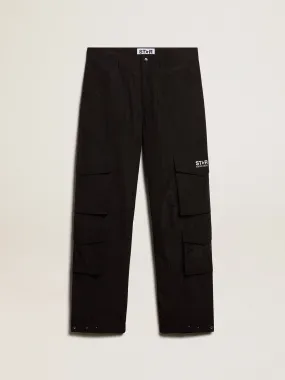 Pantalon cargo en nylon ripstop noir | Golden Goose