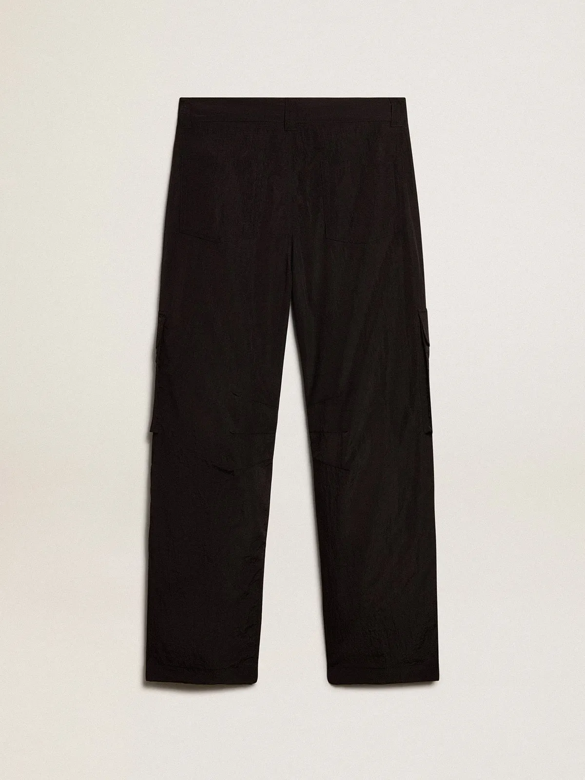 Pantalon cargo en nylon ripstop noir | Golden Goose