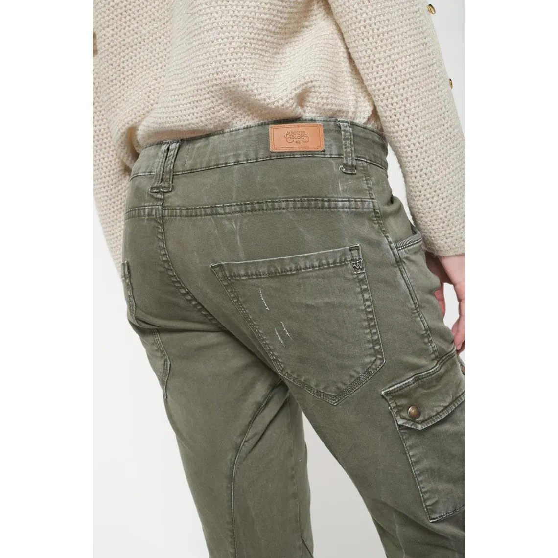 Pantalon cargo RIVERA vert en coton | 3 Suisses