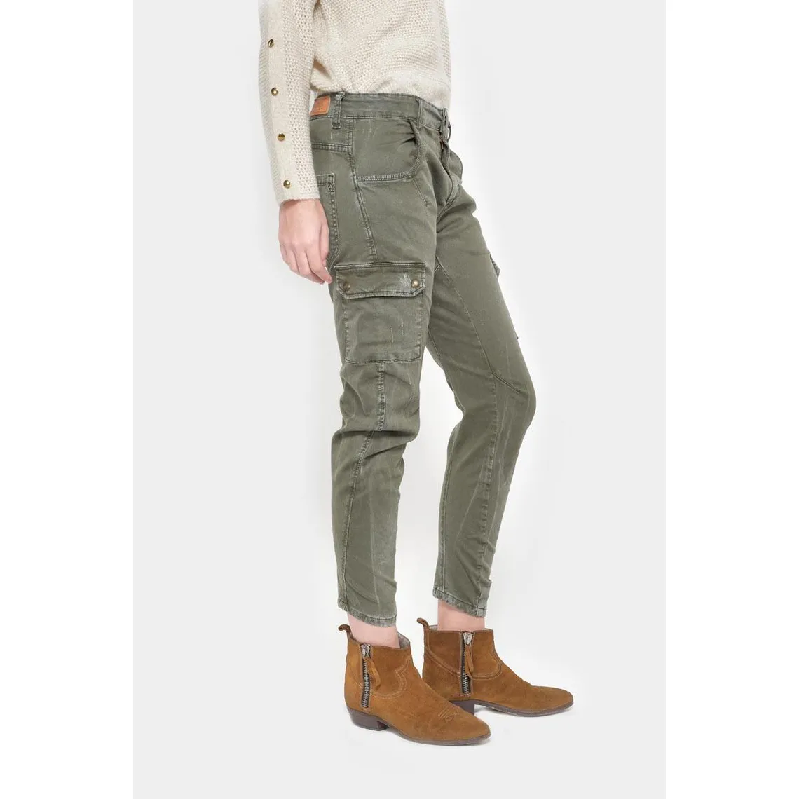 Pantalon cargo RIVERA vert en coton | 3 Suisses