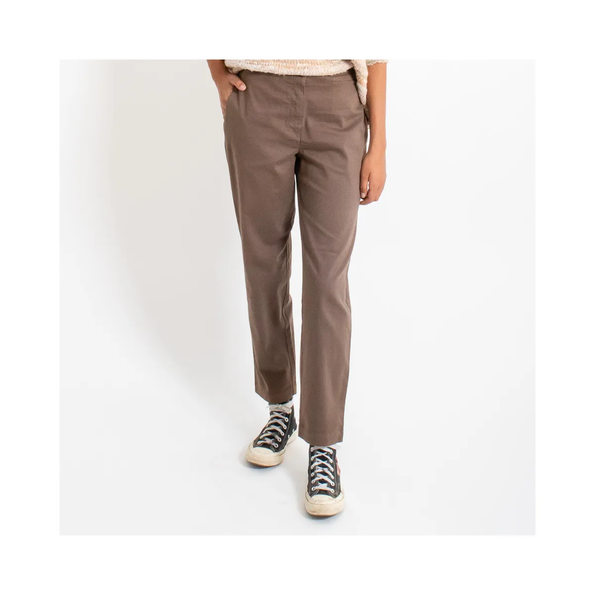 Pantalon en toile ELLORY Taupe HIVER 2023 Mes Soeurs et Moi à -60%